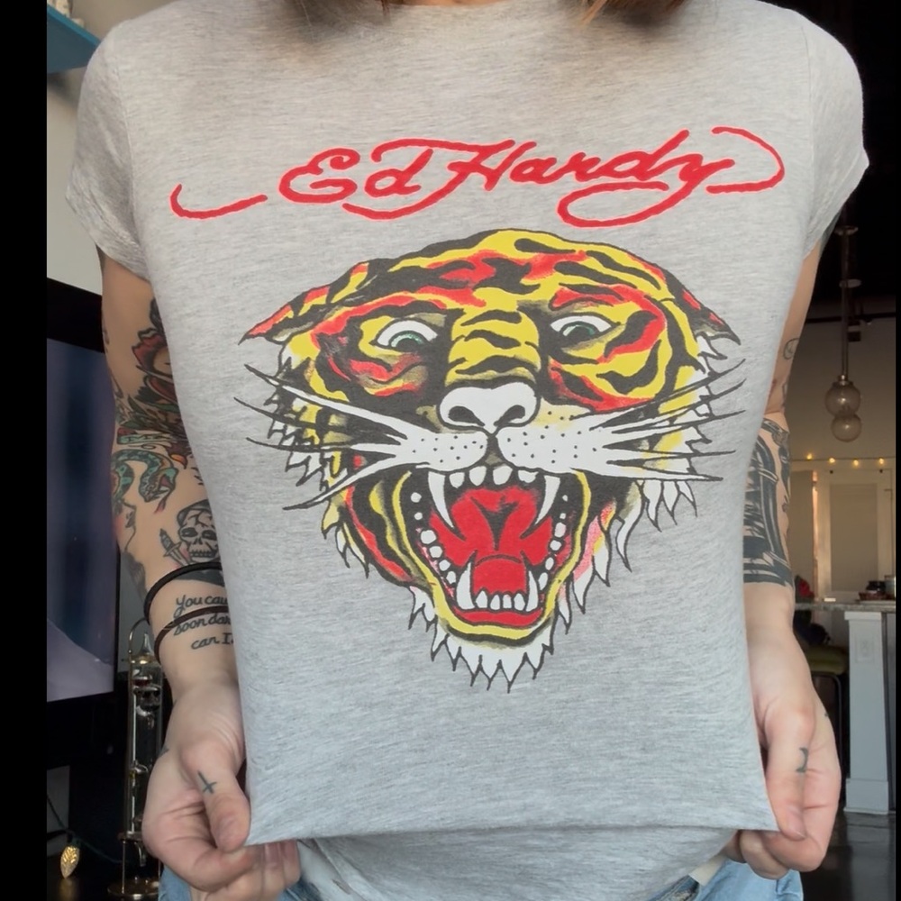 Ed Hardy Red and Yellow Tiger Tee
